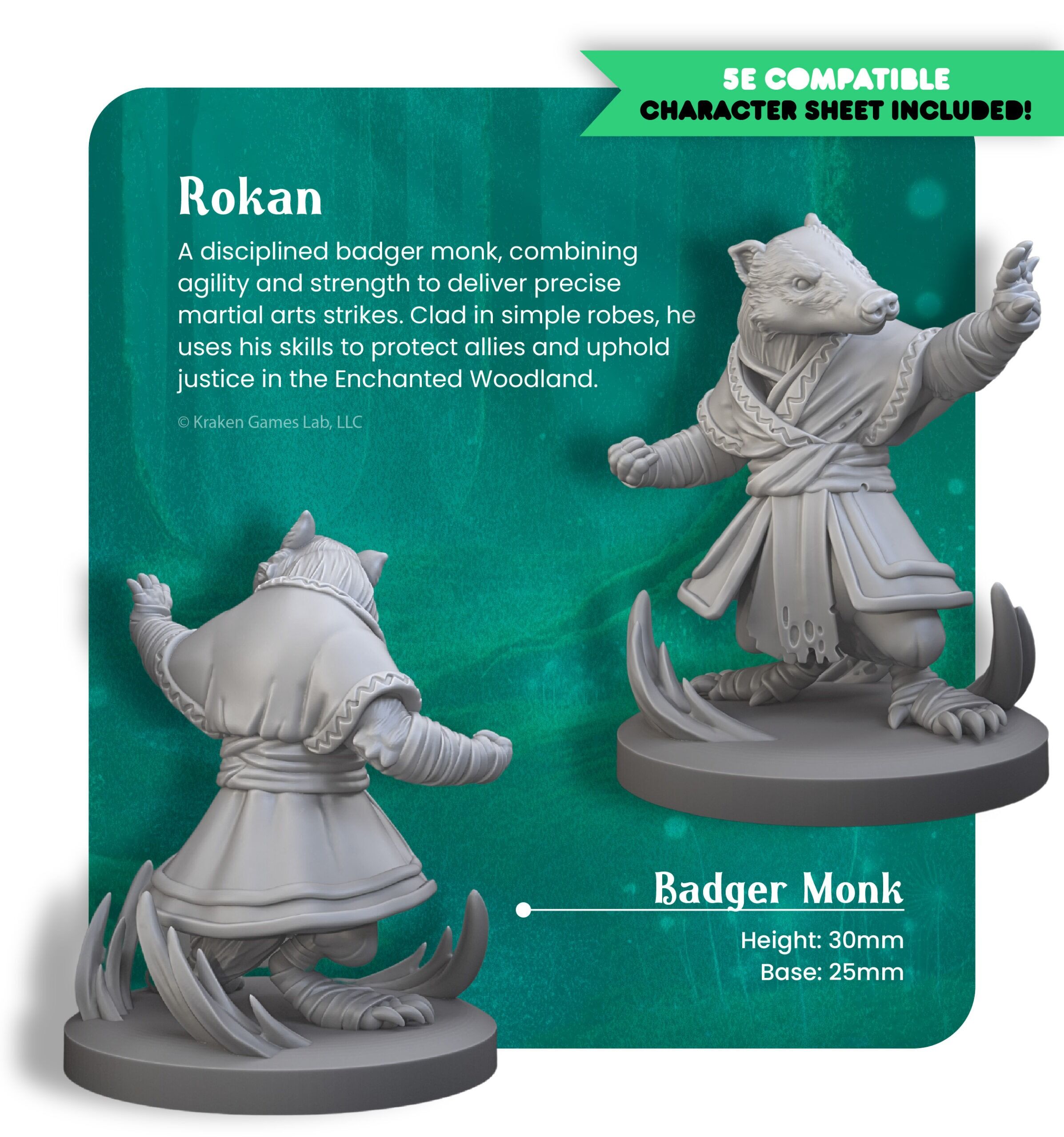 Bramble Heart - Hero Collection 01: Rokan, Badger Monk