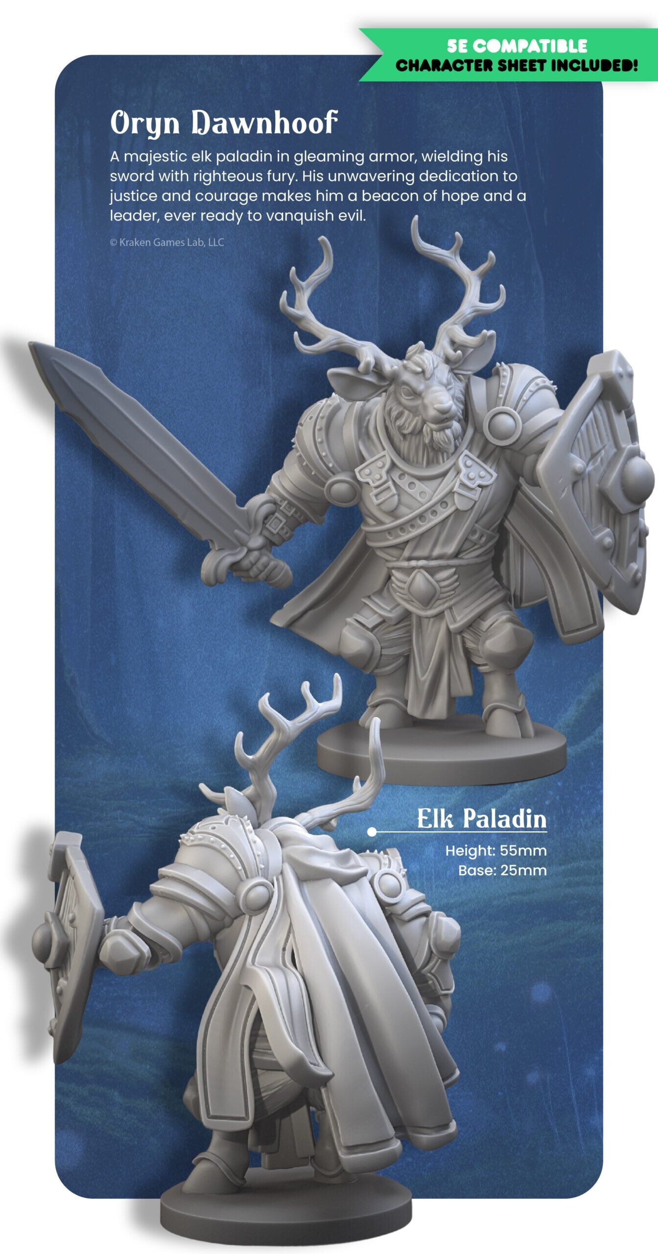 Bramble Heart - Hero Collection 01: Oryn Dawnhoof, Elk Paladin